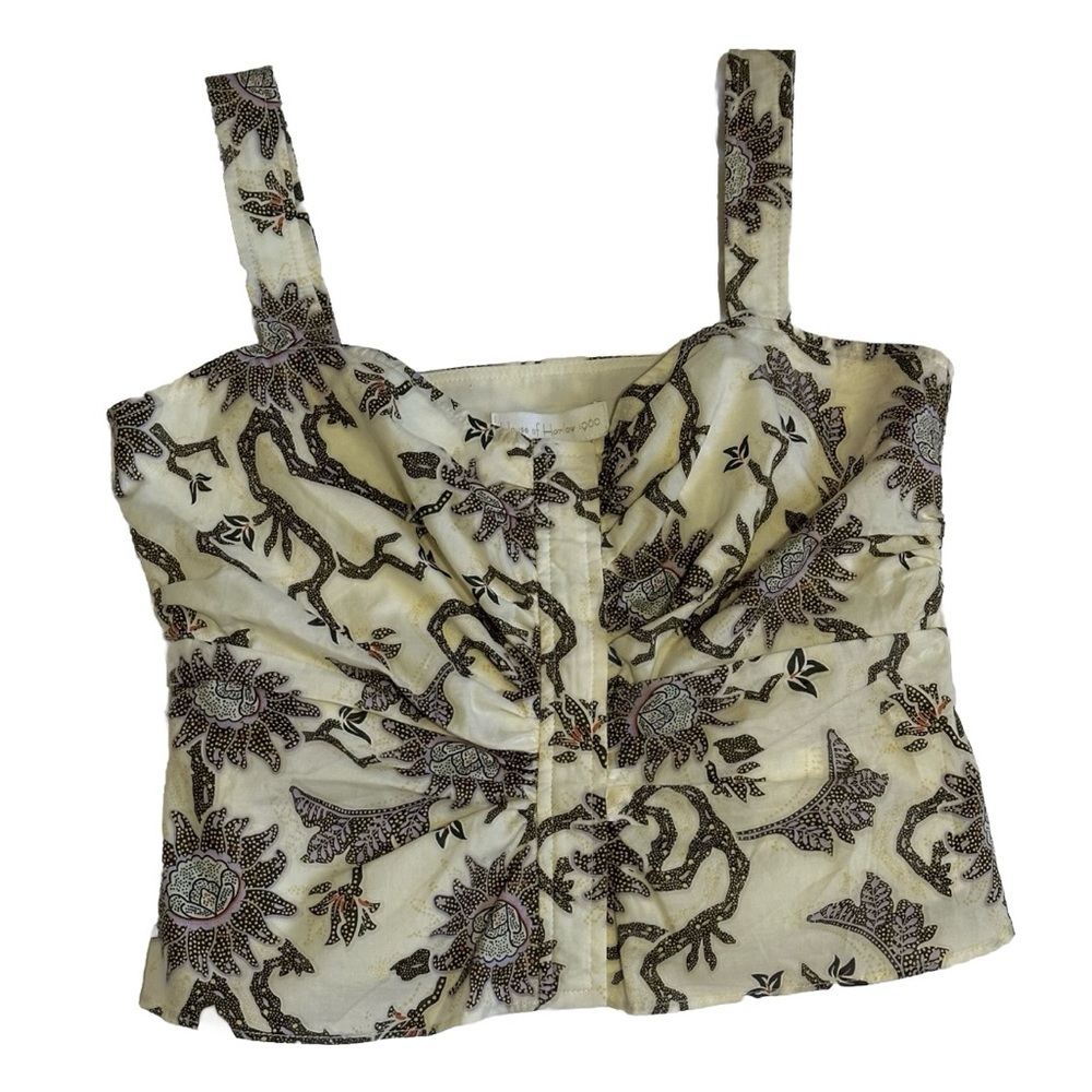 NWT House of Harlow 1960 Boho Batik Floral Crop Top New Size S